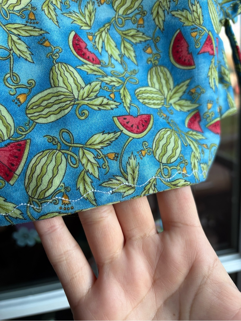 Blue Watermelon Print Tie-Side Tank Top - Picture 4 of 5